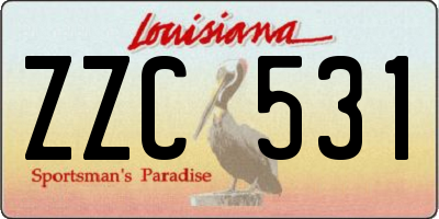 LA license plate ZZC531