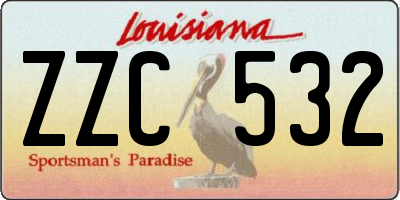 LA license plate ZZC532