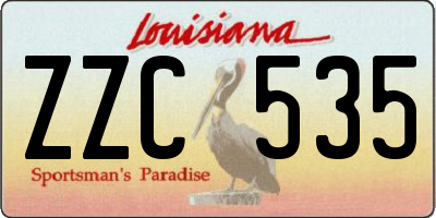 LA license plate ZZC535