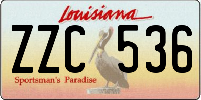 LA license plate ZZC536