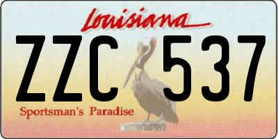 LA license plate ZZC537