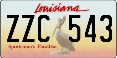 LA license plate ZZC543