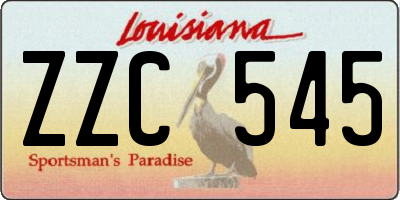 LA license plate ZZC545