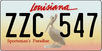 LA license plate ZZC547