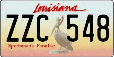 LA license plate ZZC548