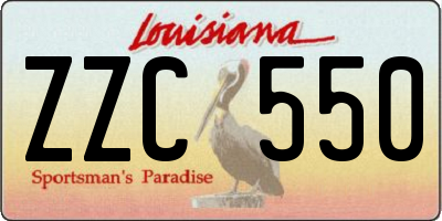 LA license plate ZZC550