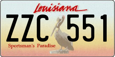 LA license plate ZZC551