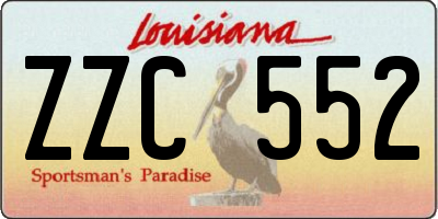 LA license plate ZZC552