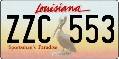 LA license plate ZZC553