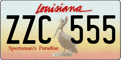 LA license plate ZZC555