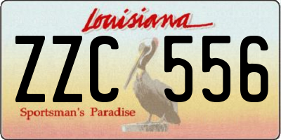 LA license plate ZZC556