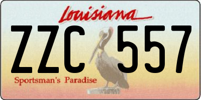 LA license plate ZZC557