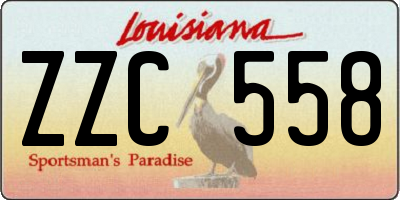 LA license plate ZZC558