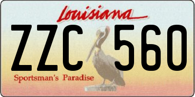 LA license plate ZZC560