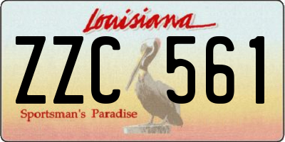 LA license plate ZZC561