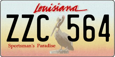 LA license plate ZZC564