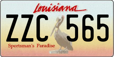 LA license plate ZZC565