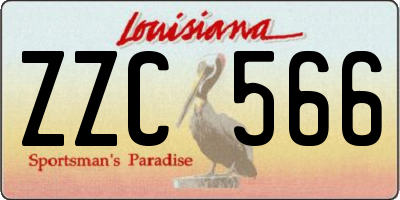 LA license plate ZZC566