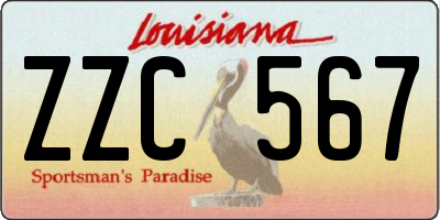 LA license plate ZZC567