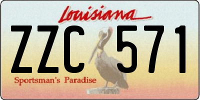 LA license plate ZZC571