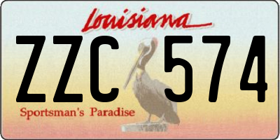 LA license plate ZZC574