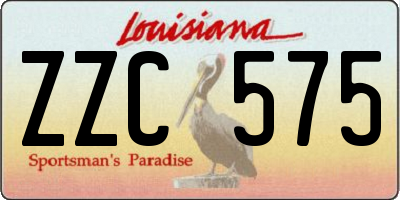 LA license plate ZZC575