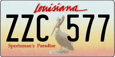 LA license plate ZZC577