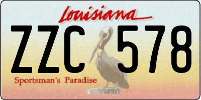 LA license plate ZZC578