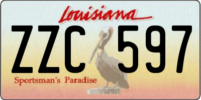 LA license plate ZZC597