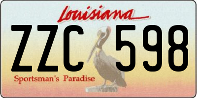 LA license plate ZZC598