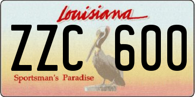 LA license plate ZZC600