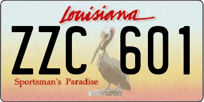 LA license plate ZZC601