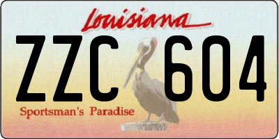 LA license plate ZZC604