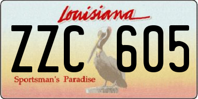 LA license plate ZZC605