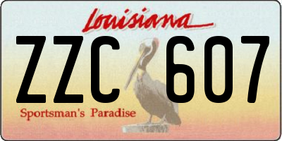 LA license plate ZZC607