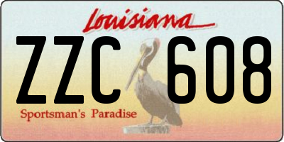 LA license plate ZZC608