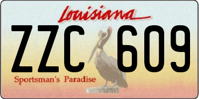 LA license plate ZZC609