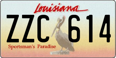 LA license plate ZZC614