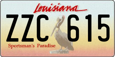 LA license plate ZZC615
