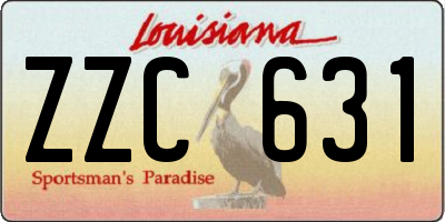 LA license plate ZZC631