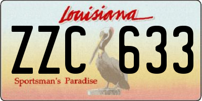 LA license plate ZZC633