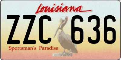 LA license plate ZZC636