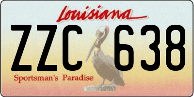 LA license plate ZZC638