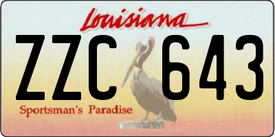 LA license plate ZZC643