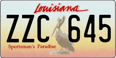 LA license plate ZZC645