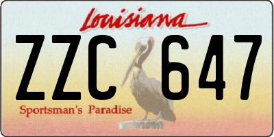 LA license plate ZZC647