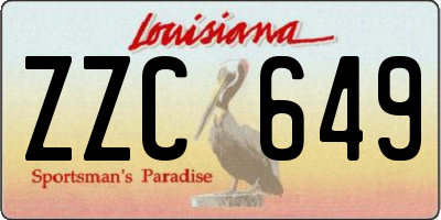 LA license plate ZZC649