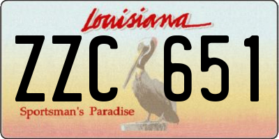 LA license plate ZZC651