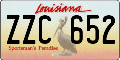 LA license plate ZZC652