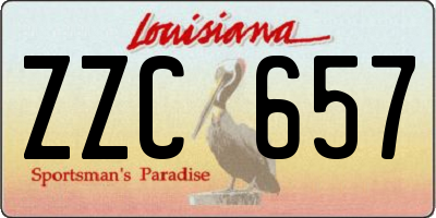 LA license plate ZZC657